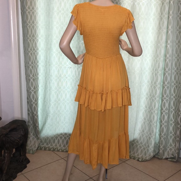 Golden Mustard Boho Style Dress - Picture 12 of 12